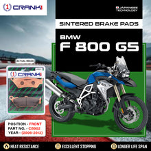 Load image into Gallery viewer, Sintered Brake Pads For BMW F 800 GS (2006-2012) - Front - CB902 - 1 Set  - CRANK1