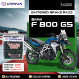Sintered Brake Pads For BMW F 800 GS (2006-2012) - Rear - CB312 - 1 Set  - CRANK1