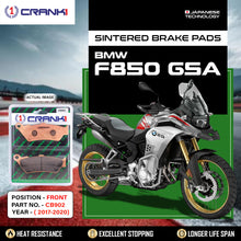 Load image into Gallery viewer, Sintered Brake Pads For BMW F850 GSA (2017-2020) - Front - CB902 - 2 Sets  - CRANK1