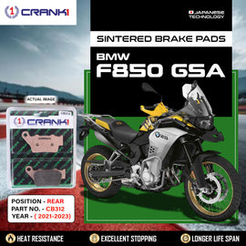 Sintered Brake Pads For BMW F850 GSA (2021-2023) - Rear - CB312 - 1 Set  - CRANK1