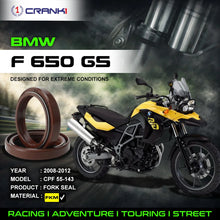 Load image into Gallery viewer, Fork Oil Seals Pair For BMW  F 650 GS (2008-2012) - CPF55-143 - CRANK1