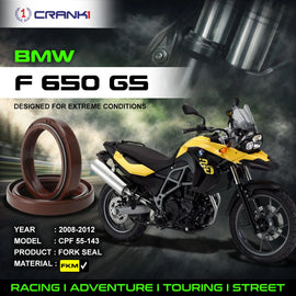 Fork Oil Seals Pair For BMW  F 650 GS (2008-2012) - CPF55-143 - CRANK1
