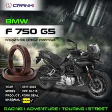 Load image into Gallery viewer, Fork Oil Seals Pair For BMW F 750 GS (2017-2024) - CPF55-119 - CRANK1