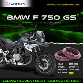 Fork Dust Seals Pair For BMW F 750 GS (2017-2024) - CPD57-115 - CRANK1