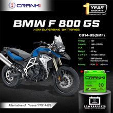 Load image into Gallery viewer, Battery For BMW F 800 GS (2007-2018) - CB14-BS - Factory Activated - CRANK1