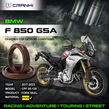 Load image into Gallery viewer, Fork Oil Seals Pair For BMW F 850 GSA (2017-2023) - CPF55-120 - CRANK1