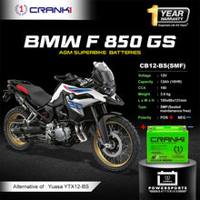 Load image into Gallery viewer, Battery For BMW F 850 GS (2016-2025) - CB12-BS - Factory Activated - CRANK1
