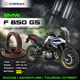 Fork Oil Seals Pair For BMW F 850 GS (2021-2023) - CPF55-120 - CRANK1