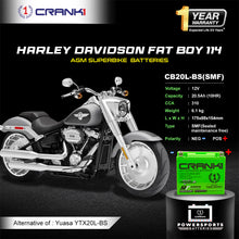 Load image into Gallery viewer, Battery For Harley Davidson Fat Boy 114 (2018 Onwards) - CB20L-BS - Factory Activated - CRANK1