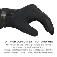 Load image into Gallery viewer, VAITERRA FENDER – DAILY USE MOTORCYCLE GLOVES FOR MEN BLACK