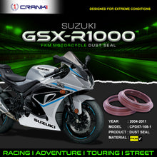 Load image into Gallery viewer, Fork Dust Seals Pair For Suzuki GSX-R1000 (2004-2011) - CPD57-108-1 - CRANK1