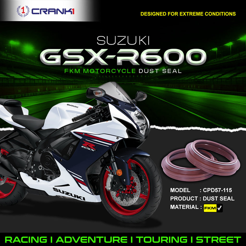 Fork Dust Seals Pair For Suzuki GSX-R600 - CPD57-115 - CRANK1