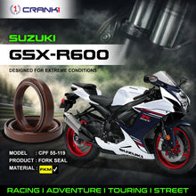 Load image into Gallery viewer, Fork Oil Seals Pair For Suzuki GSX-R600 - CPF55-119 - CRANK1
