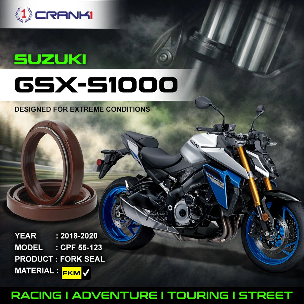Fork Oil Seals Pair For Suzuki GSX-S1000 (2018-2020) - CPF55-123 - CRANK1