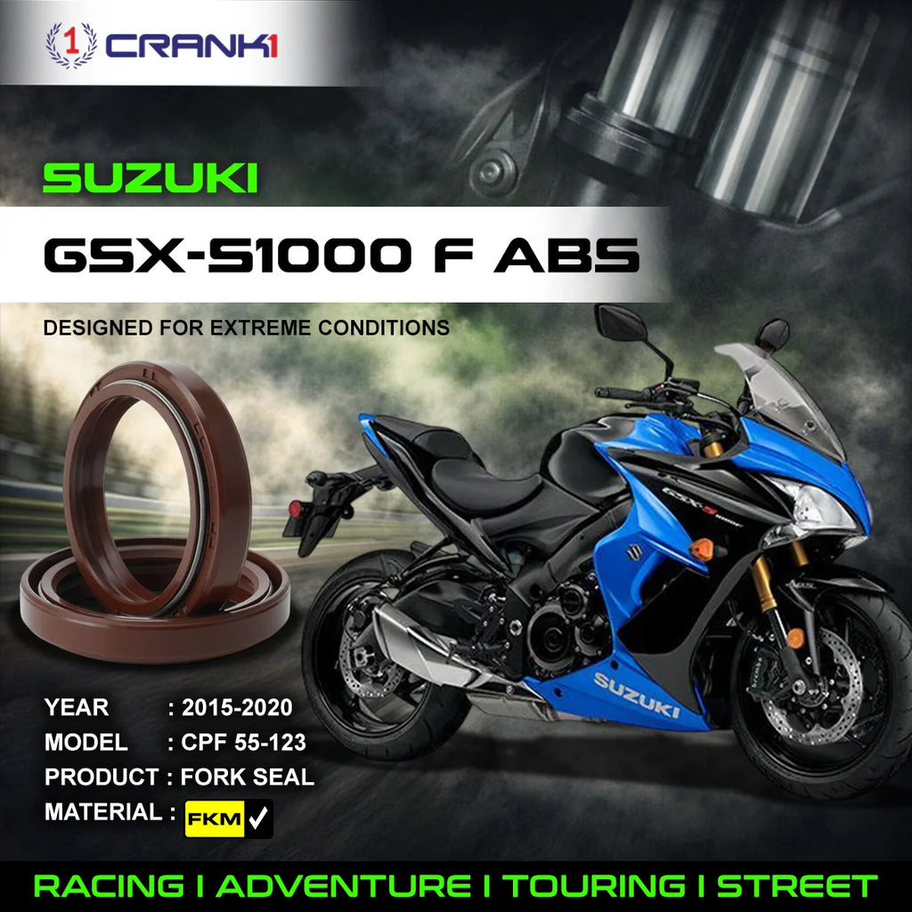Fork Oil Seals Pair For Suzuki GSX-S1000F ABS (2015-2020) - CPF55-123 - CRANK1