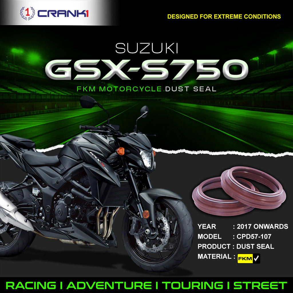 Fork Dust Seals Pair For Suzuki GSX-S750 (2017 Onwards) - CPD57-107 - CRANK1