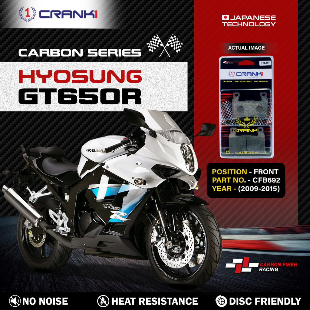 Carbon Brake Pads For Hyosung GT650R (2009-2015) - Front - CFB692 - 2 Sets - CRANK1