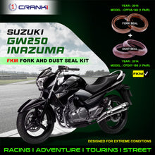 Load image into Gallery viewer, Fork And Dust Seals Kit For Suzuki GW250 Inazuma (2014) - CRANK1
