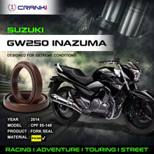 Load image into Gallery viewer, Fork Oil Seals Pair For Suzuki GW250 Inazuma (2014) - CPF55-148 - CRANK1