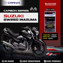 Load image into Gallery viewer, Carbon Brake Pads For Suzuki GW250 Inazuma (2014) - Front - CFB241 - 1 Set - CRANK1