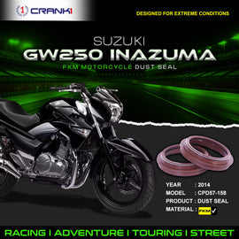 Fork Dust Seals Pair For Suzuki GW250 Inazuma (2014) - CPD57-158 - CRANK1