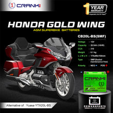 Load image into Gallery viewer, Battery For Honda Gold Wing (2001-2010) - CB20L-BS - Factory Activated - CRANK1