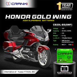 Battery For Honda Gold Wing (2001-2010) - CB20L-BS - Factory Activated - CRANK1