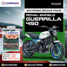 Load image into Gallery viewer, Sintered Brake Pads For Royal Enfield Guerrilla 450 (2024 Onwards) - Front - CB902 - 1 Set - CRANK1