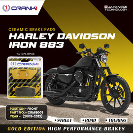 Ceramic Brake Pad For Harley Davidson Sportster Iron 883 (2009-2013) - Front - CRM9009 - 1 Set - CRANK1