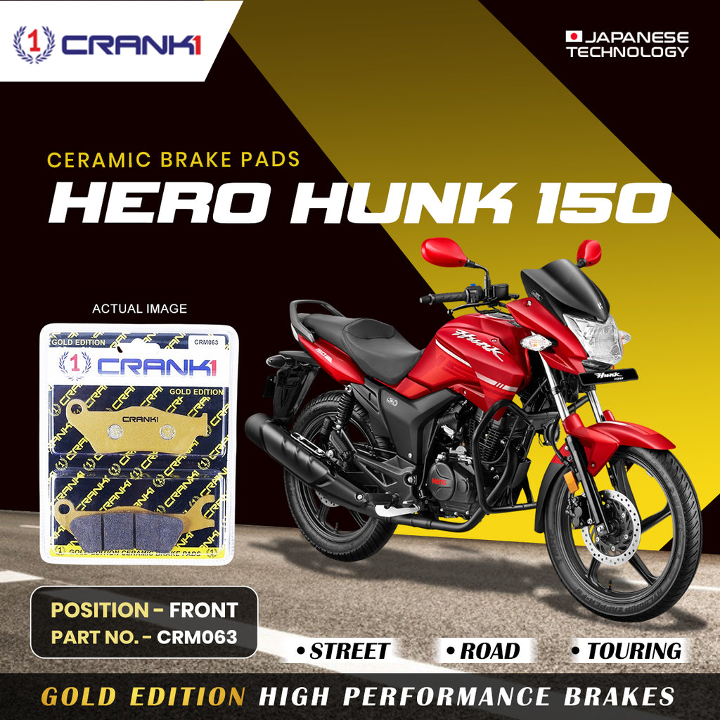 Ceramic Brake Pad For Hero Hunk 150CC - Front - CRM063 - 1 Set - CRANK1