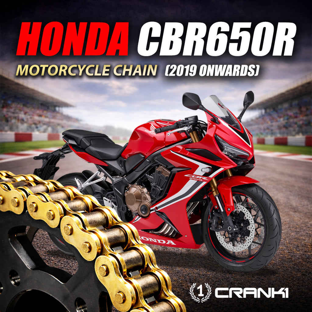 Chain For Honda CBR650R (2019 Onwards) - 525 Pitch x 118 Links Gold (ZVMX) - CRANK1