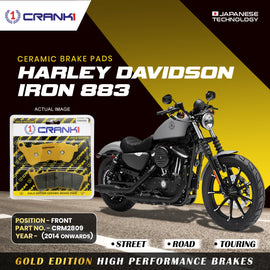 Ceramic Brake Pad For Harley Davidson Sportster Iron 883 (2014 Onwards) - Front - CRM2809 - 1 Set - CRANK1