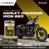 Ceramic Brake Pad For Harley Davidson Sportster Iron 883 (2014 Onwards) - Rear - CRM634 - 1 Set - CRANK1