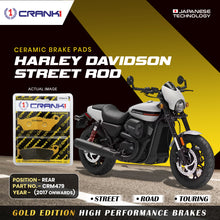 Load image into Gallery viewer, Ceramic Brake Pad For Harley Davidson Street Rod (2017 Onwards) - Rear - CRM479 - 1 Set - Crank1