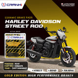 Ceramic Brake Pad For Harley Davidson Street Rod (2017 Onwards) - Rear - CRM479 - 1 Set - Crank1