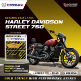 Ceramic Brake Pad For Harley Davidson Street 750 (2016 Onwards) - Rear - CRM479 - 1 Set - Crank1