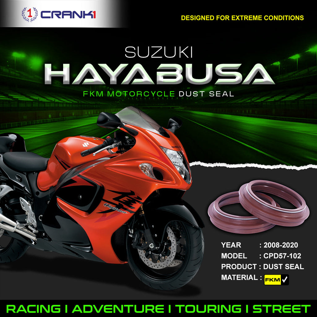 Fork Dust Seals Pair For Suzuki Hayabusa (2008-2020) - CPD57-102 - CRANK1