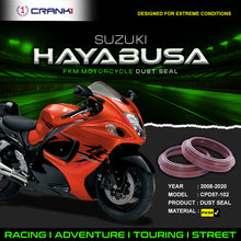 Load image into Gallery viewer, Fork Dust Seals Pair For Suzuki Hayabusa (2008-2020) - CPD57-102 - CRANK1