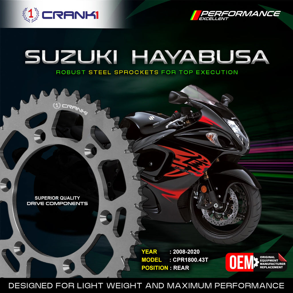 Sprocket For Suzuki Hayabusa (2008-2020) - Rear - CPR1800.43T - CRANK1
