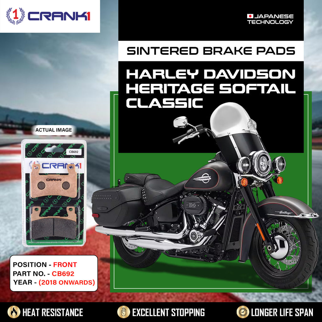 Sintered Brake Pads For Harley Davidson Heritage Softail Classic (2018 Onwards) - Front - CB692 - 1 Set - CRANK1