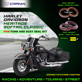 Fork And Dust Seals Kit For Harley Davidson Heritage Softail Classic (2004-2017) - CRANK1