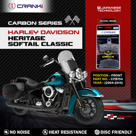 Carbon Brake Pads For Harley Davidson Heritage Softail Classic (2004-2014) - Front - CFB754 - 1 Set - CRANK1