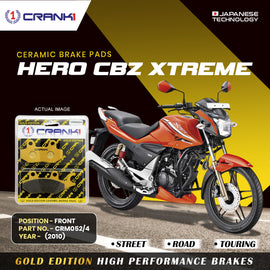 Ceramic Brake Pad For Hero CBZ Xtreme (2010) - Front - CRM052/4 - 1 Set - Crank1