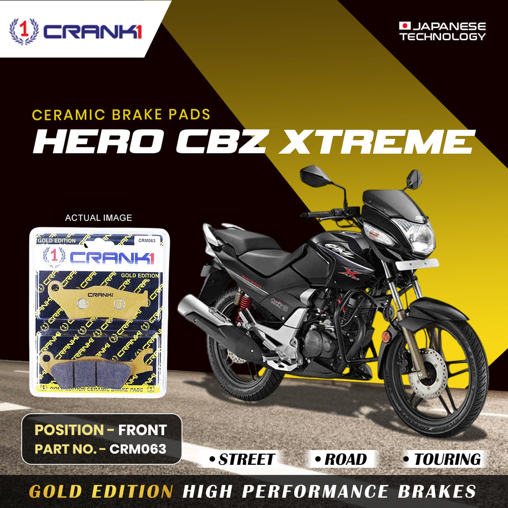 Ceramic Brake Pad For Hero CBZ Xtreme - Front - CRM063 - 1 Set - CRANK1
