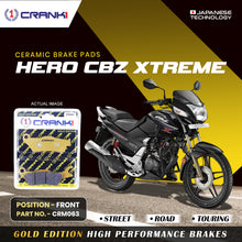 Load image into Gallery viewer, Ceramic Brake Pad For Hero CBZ Xtreme - Front - CRM063 - 1 Set - CRANK1