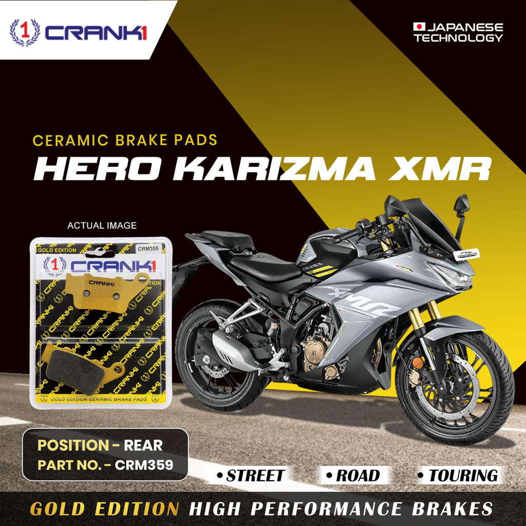 Ceramic Brake Pad For Hero karizma XMR - Rear - CRM359 - 1 Set - CRANK1