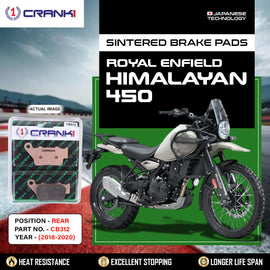 Sintered Brake Pads For Royal Enfield Himalayan 450 (2018-2020) - Rear - CB312 - 1 Set - CRANK1