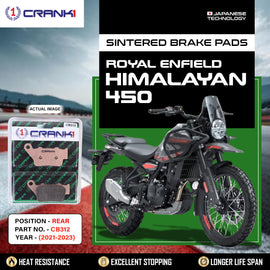 Sintered Brake Pads For Royal Enfield Himalayan 450 (2021-2023) - Rear - CB312 - 1 Set - CRANK1