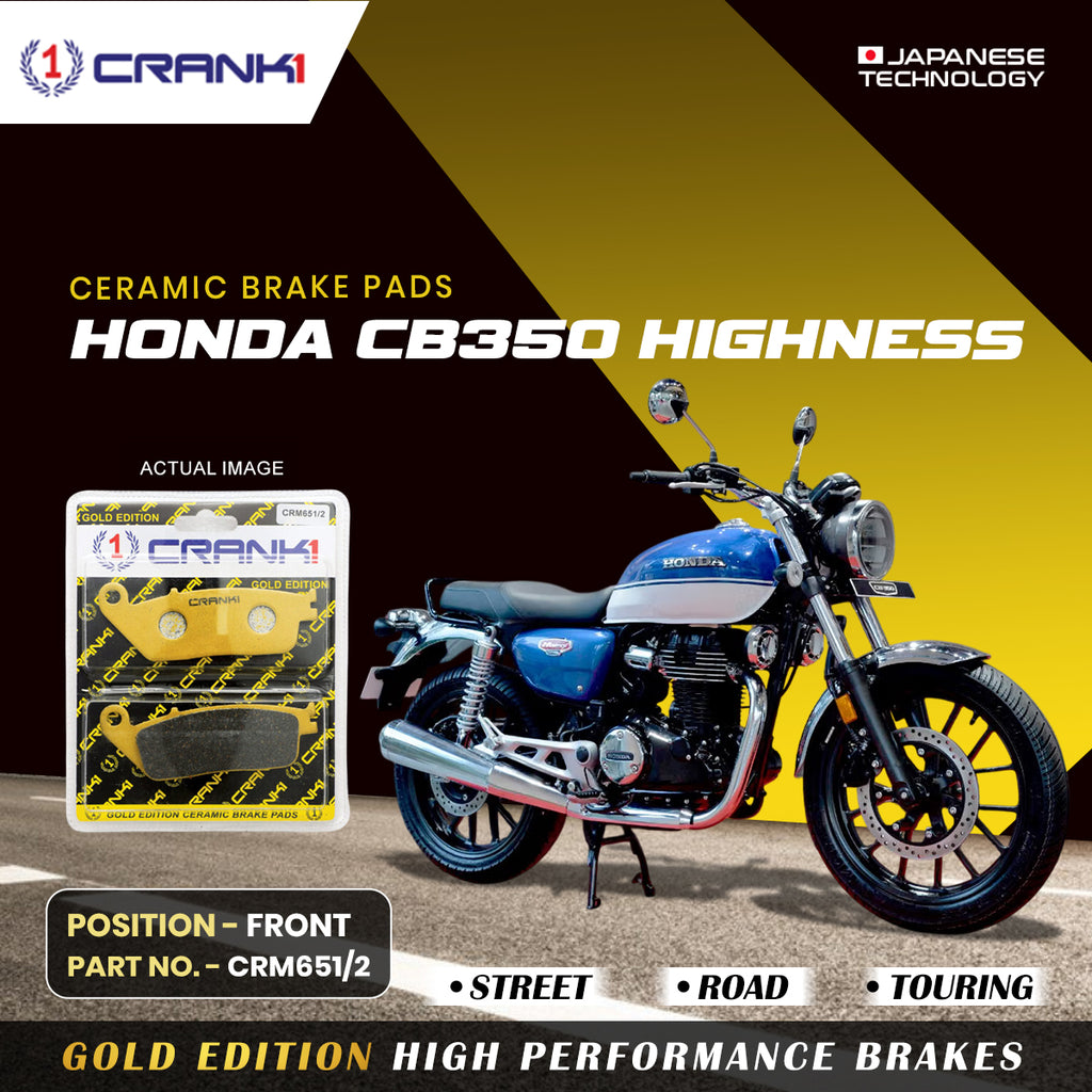 Ceramic Brake Pad For Honda CB350 Highness - Front - CRM651/2 - 1 Set - Crank1