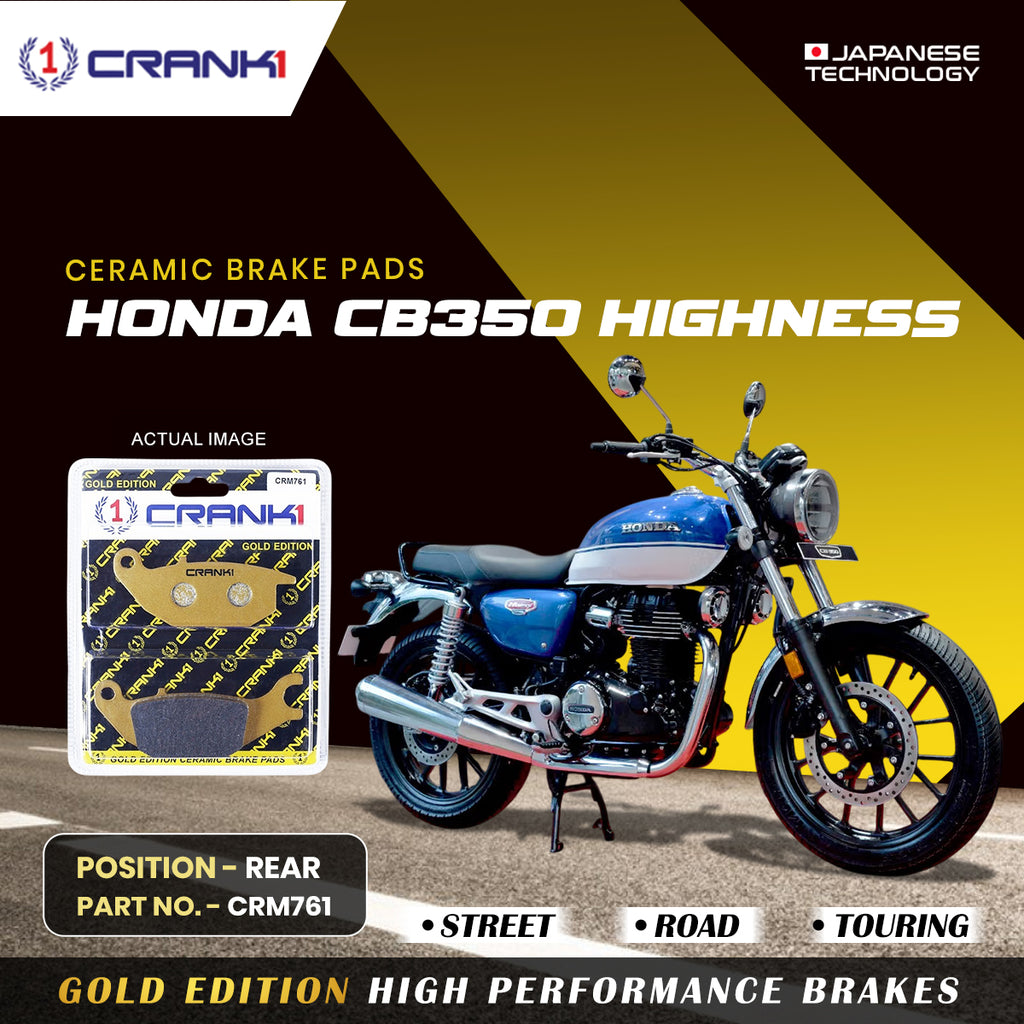 Ceramic Brake Pad For Honda CB350 Highness - Rear - CRM761 - 1 Set - CRANK1